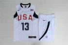 Team USA Basketball #13 Chris Paul White Nike Stitched Jersey(With Shorts)