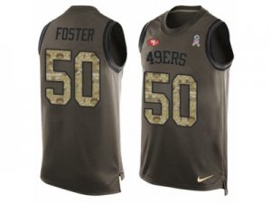 Mens Nike San Francisco 49ers #50 Reuben Foster Limited Green Salute to Service Tank Top NFL Jersey