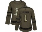 Women Adidas Ottawa Senators #1 Mike Condon Green Salute to Service Stitched NHL Jersey