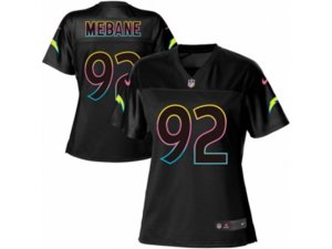 Women Nike Los Angeles Chargers #92 Brandon Mebane Game Black Fashion NFL Jersey