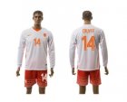 Holland #14 Cruyff Away Long Sleeves Soccer Country Jersey