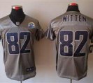 Nike Cowboys #82 Jason Witten Grey Shadow With Hall of Fame 50th Patch NFL Elite Jersey