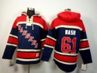 NHL New York Rangers #61 Rick Nash Navy Blue Sawyer Hooded Sweatshirt Stitched jerseys