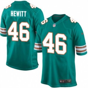 Mens Nike Miami Dolphins #46 Neville Hewitt Game Aqua Green Alternate NFL Jersey