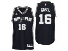 Men San Antonio Spurs #16 Pau Gasol New Swingman Road Black Jersey