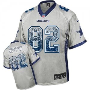 Nike Dallas Cowboys #82 Jason Witten Grey Jersey(Elite Drift Fashion)