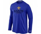 Nike New Orleans Sains Critical Victory Long Sleeve T-Shirt Blue