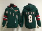 NHL Minnesota wild #9 koivu Green jerseys (pullover hooded sweatshirt)