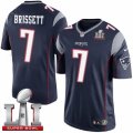 Youth Nike New England Patriots #7 Jacoby Brissett Elite Navy Blue Team Color Super Bowl LI 51 NFL Jersey