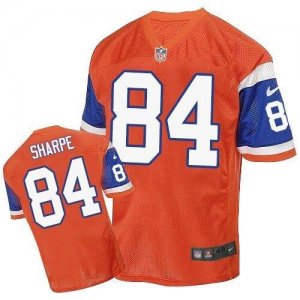 Nike Denver Broncos #84 Shannon Sharpe Orange Throwback Men Stitched NFL Elite Jersey