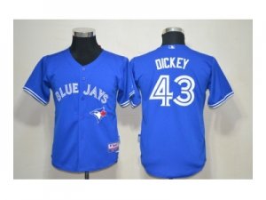 youth mlb jerseys toronto blue jays #43 dickey blue