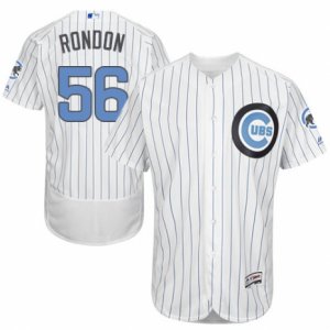 Men\'s Majestic Chicago Cubs #56 Hector Rondon Authentic White 2016 Father\'s Day Fashion Flex Base MLB Jersey