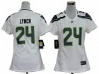 Nike Women Seattle Seahawks #24 Marshawn Lynch White jerseys