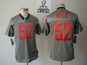 2013 Super Bowl XLVII Youth NEW NFL San Francisco 49ers 52 Patrick Willis Grey Shadow NFL Jerseys