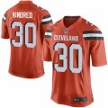 Mens Nike Cleveland Browns #30 Derrick Kindred Game Orange Alternate NFL Jersey