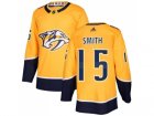 Men Adidas Nashville Predators #15 Craig Smith Yellow Home Authentic Stitched NHL Jersey