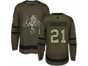 Youth Adidas Florida Panthers #21 Vincent Trocheck Green Salute to Service Stitched NHL Jersey