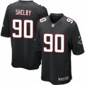 Mens Nike Atlanta Falcons #90 Derrick Shelby Game Black Alternate NFL Jersey