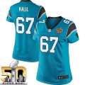 Women Nike Panthers #67 Ryan Kalil Blue Alternate Super Bowl 50 Stitched Jersey