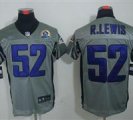 Nike Ravens #52 Ray Lewis Grey Shadow With Hall of Fame 50th Patch NFL Elite Jersey