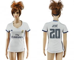 Womens Real Madrid #20 Jese Home Soccer Club Jersey