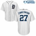 Men's Majestic Detroit Tigers #27 Jordan Zimmermann Authentic White Home Cool Base MLB Jersey