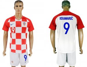 Croatia 9 KRAMARIC Home 2018 FIFA World Cup Soccer Jersey