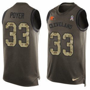 Mens Nike Cleveland Browns #33 Jordan Poyer Limited Green Salute to Service Tank Top NFL Jersey