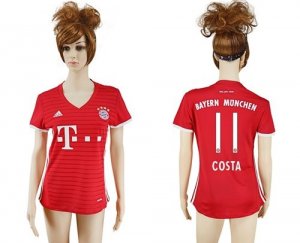 Womens Bayern Munchen #11 Costa Home Soccer Club Jersey