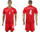 Poland #4 Lewczuk Away Soccer Country Jersey