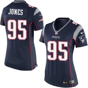 Women Nike New England Patriots #95 Chandler Jones Navy Blue jerseys