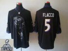 2013 Super Bowl XLVII NEW Baltimore Ravens 5 Joe Flacco Black Jerseys (Helmet Tri-Blend Limited)