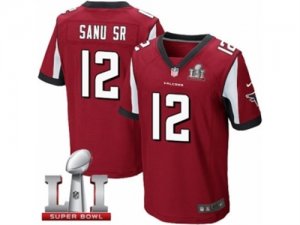 Mens Nike Atlanta Falcons #12 Mohamed Sanu Elite Red Team Color Super Bowl LI 51 NFL Jersey