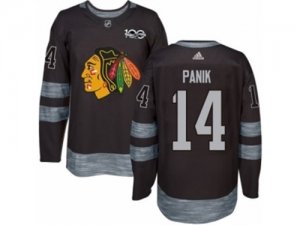 Mens Adidas Chicago Blackhawks #14 Richard Panik Premier Black 1917-2017 100th Anniversary NHL Jersey
