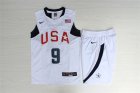 Team USA Basketball #9 Dwyane Wade White Nike Stitched Jersey(With Shorts)