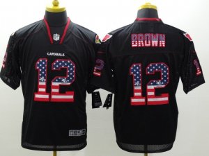 Nike Arizona Cardicals #12 brown Black Jerseys(USA Flag Fashion Elite)