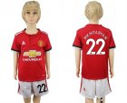 2017-18 Manchester United 22 MKHITARYAN Home Youth Soccer Jersey