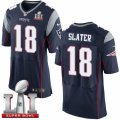 Mens Nike New England Patriots #18 Matthew Slater Elite Navy Blue Team Color Super Bowl LI 51 NFL Jersey