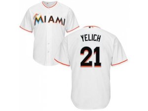 Youth Miami Marlins #21 Christian Yelich White Cool Base Stitched MLB Jersey