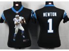 Nike Women carolina panthers #1 newton black Portrait Fashion Game Jerseys