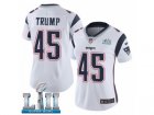Women Nike New England Patriots #45 Donald Trump White Vapor Untouchable Limited Player Super Bowl LII NFL Jersey
