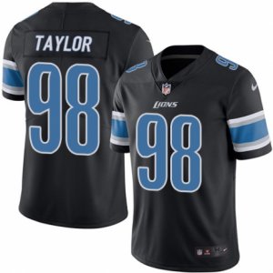 Mens Nike Detroit Lions #98 Devin Taylor Limited Black Rush NFL Jersey