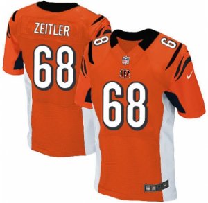 Men\'s Nike Cincinnati Bengals #68 Kevin Zeitler Elite Orange Alternate NFL Jersey