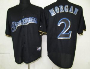 mlb milwaukee brewers #2 morgan black fashion