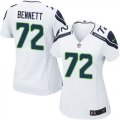 Women Nike Seattle Seahawks #72 Michael Bennett white jerseys