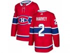 Men Adidas Montreal Canadiens #2 Doug Harvey Red Home Authentic Stitched NHL Jersey