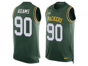 Mens Nike Green Bay Packers #90 Montravius Adams Limited Green Player Name & Number Tank Top NFL Jersey