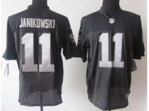 Nike Oakland Raiders #11 Sebastian Janikowski Black Jerseys [Logo Sleeves](Elite)