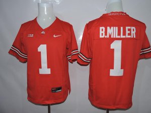 NCAA Ohio State Buckeyes #1 B.Miller The collar shirt red jerseys