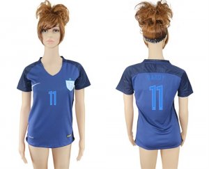 2017-18 England 11 VARDY Women Away Soccer Jersey